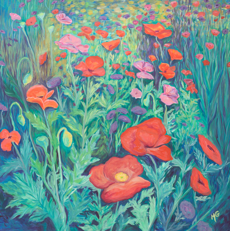 Summer Poppies by the Lake
